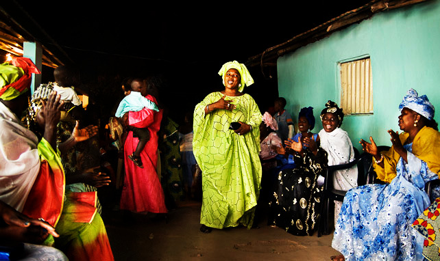 Woman Singing at Westafrican Traditional Wedding