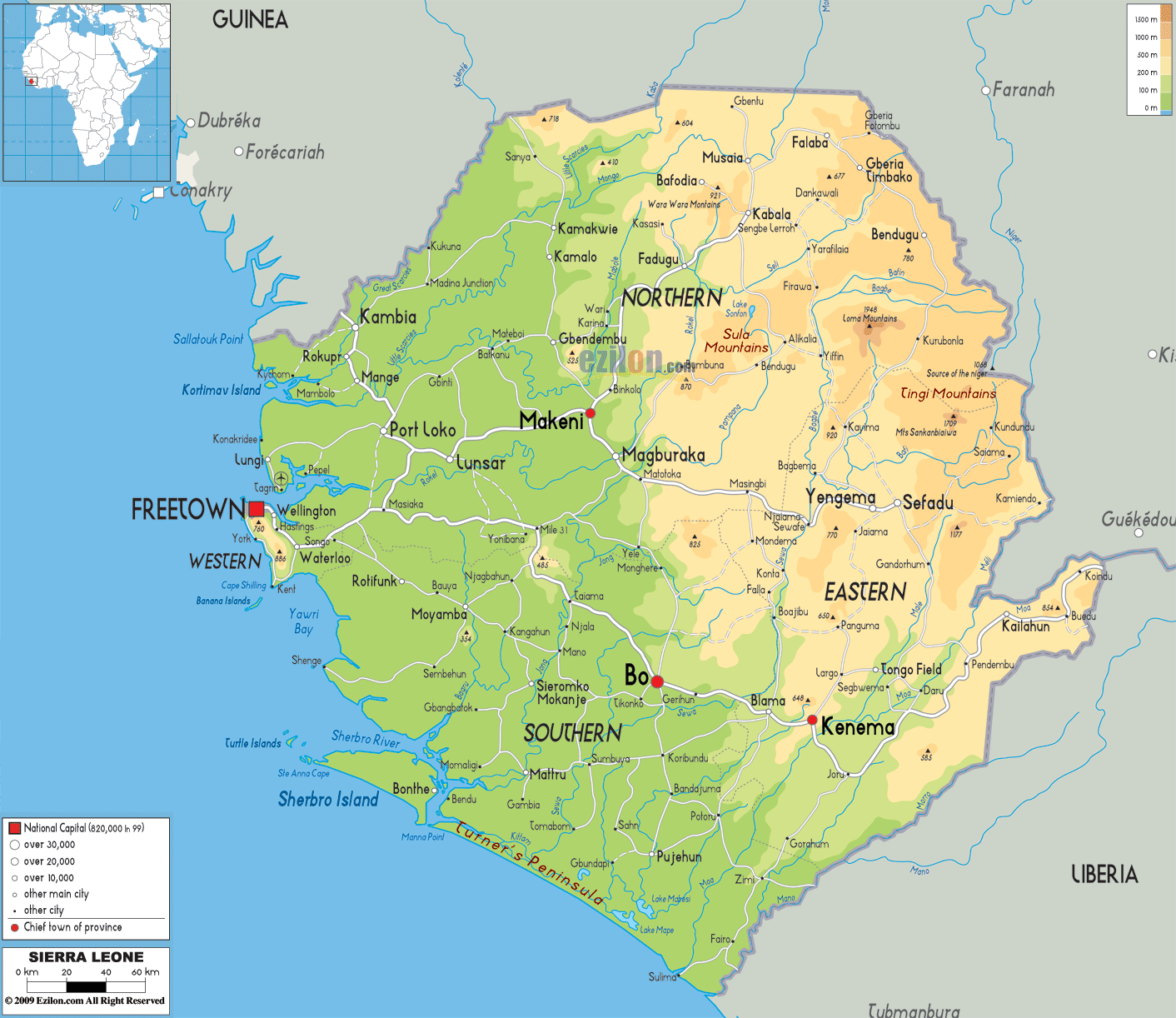 Sierra-Leone-physical-map